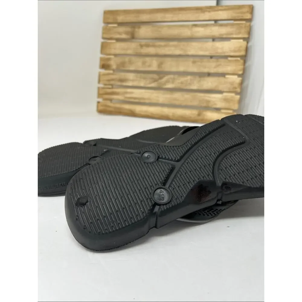 Havaianas Men’s Black Flip Flops with Gray Trim Size 41